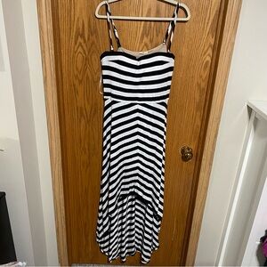 Hi-low dress with built in bra adjustable straps